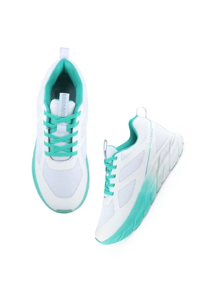 Bacca Bucci White Green Sprint Mystique High-Performance Athletic Sneakers for Women | Best Price UAE